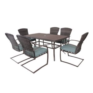 DINING SET 7PCS RECT.TABLE 6SPRING CHAIR DINING SET 7PCS RECT.TABLE 6SPRING CHAIR